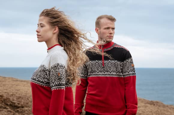 couple in the Icelandic wind