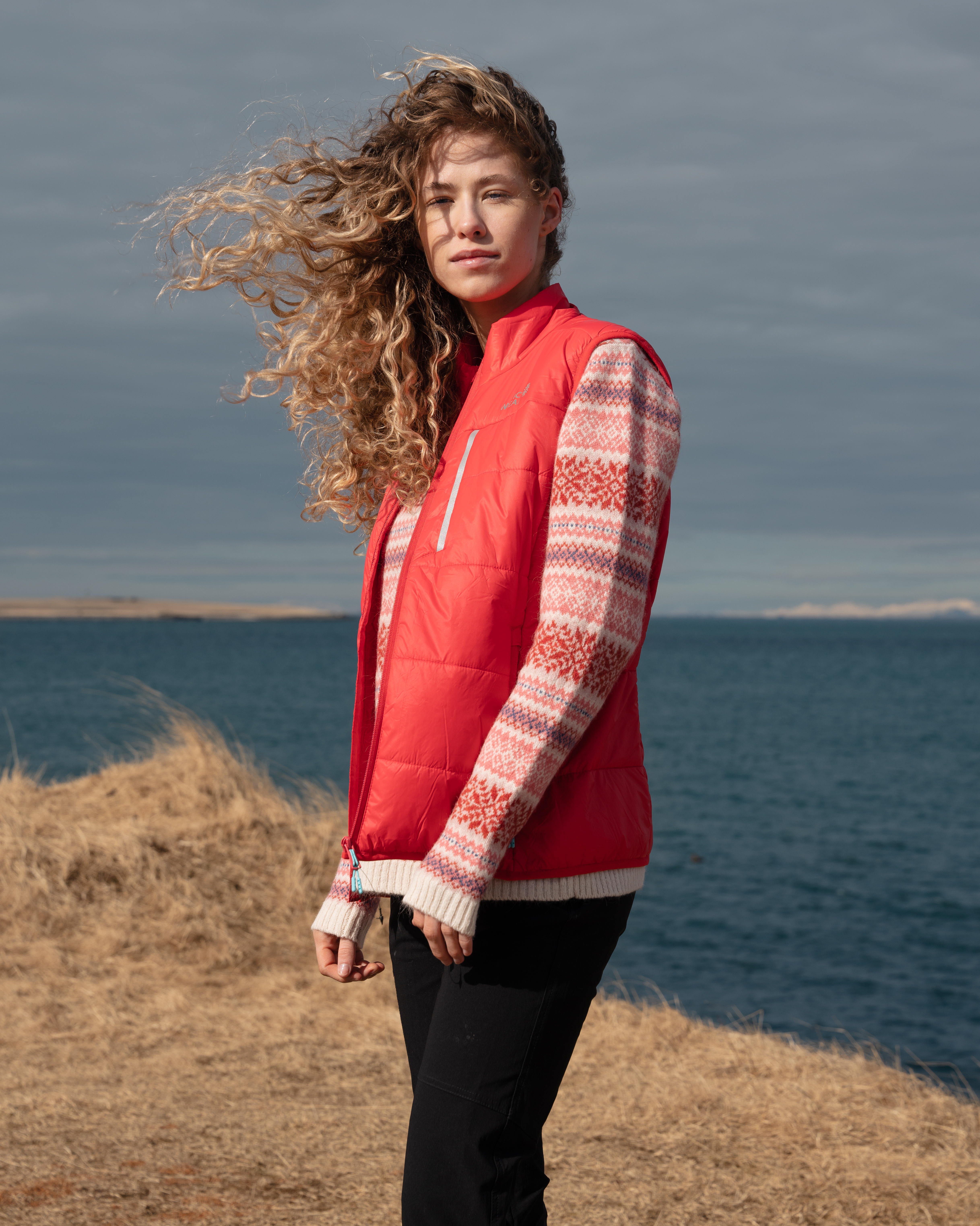 URDUR 女装北欧风格羊毛混纺套头衫