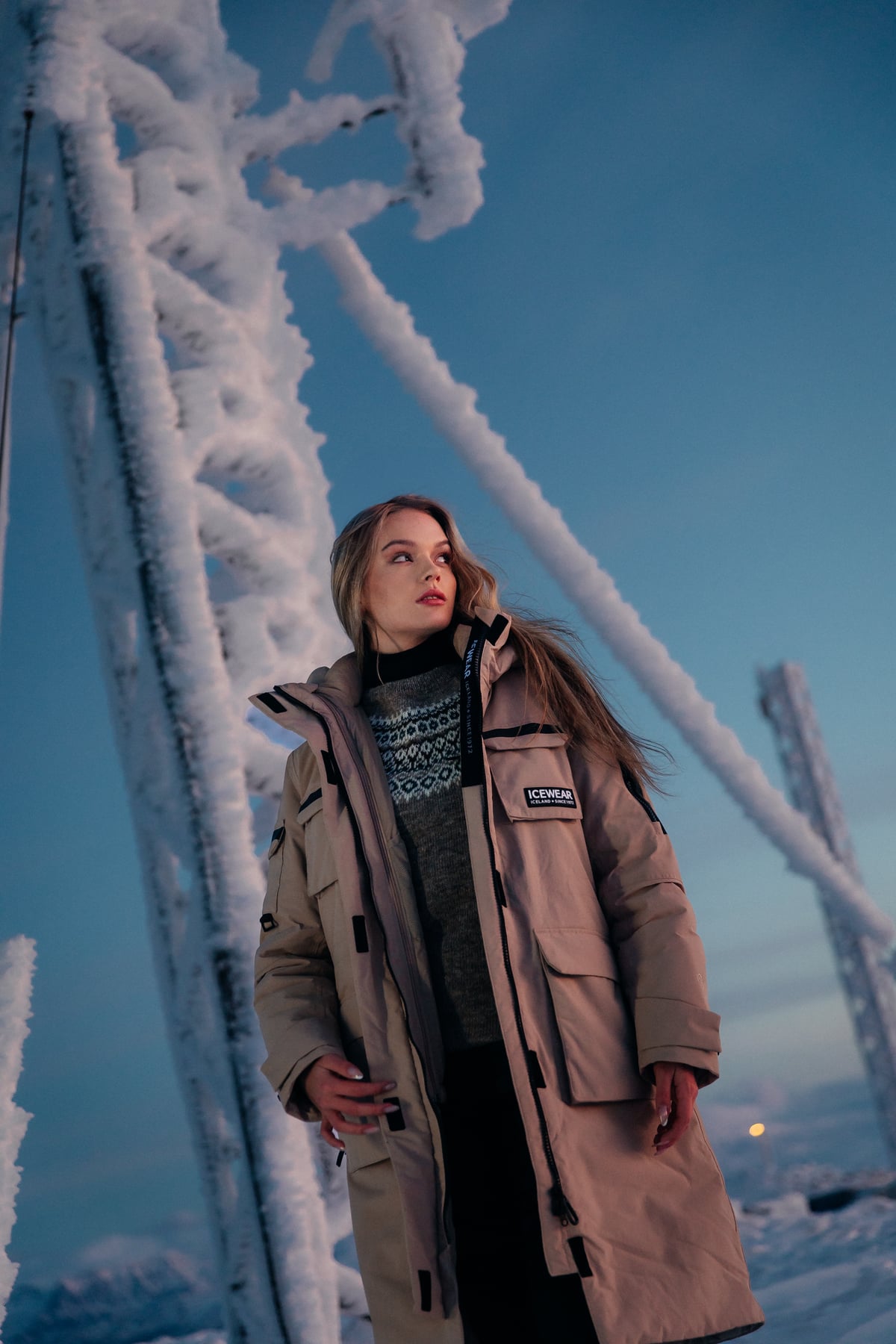woman in cold snowy place