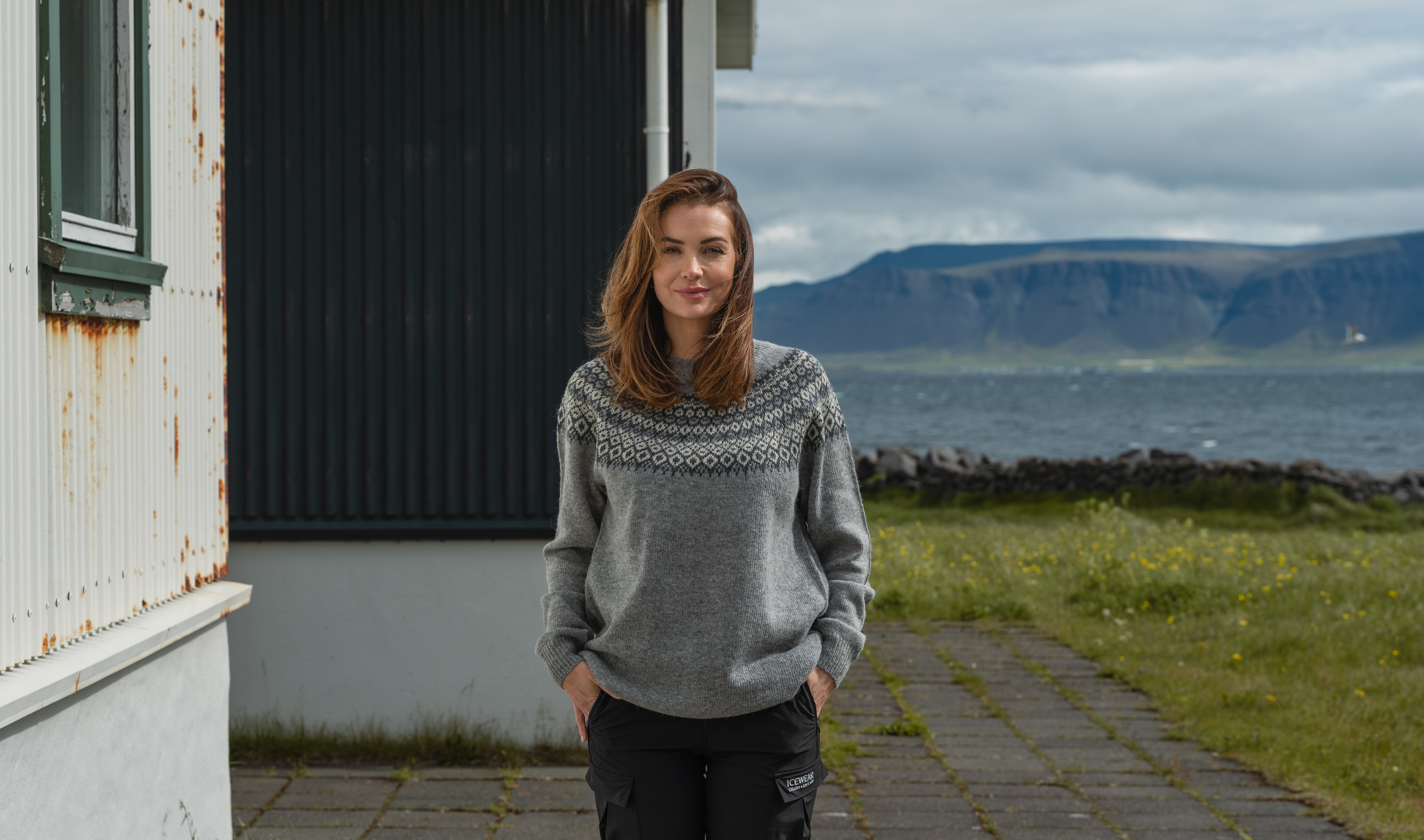 Fagradalsfjall íslensk ullarpeysa herrasnið