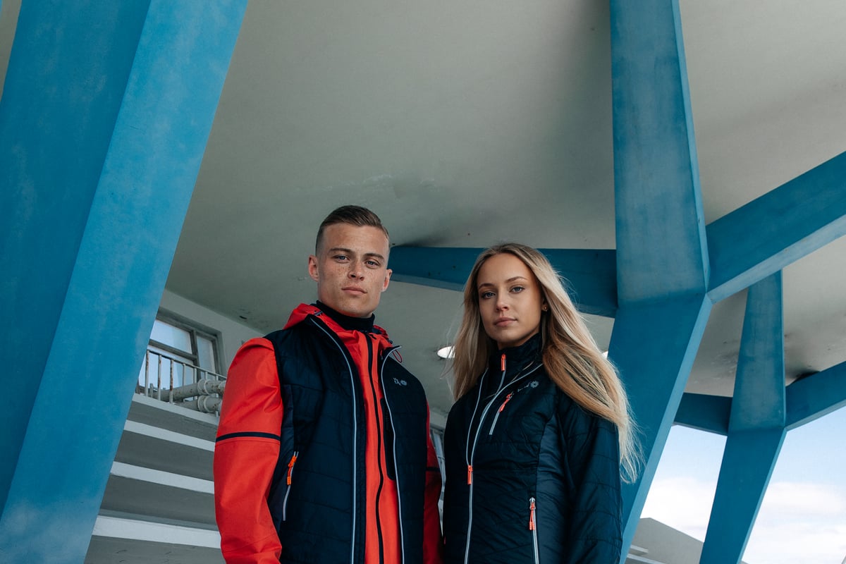 couple in outdoor outfit in Reykjavík