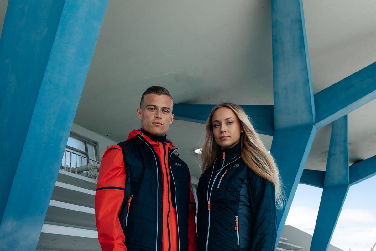 couple in outdoor outfit in Reykjavík