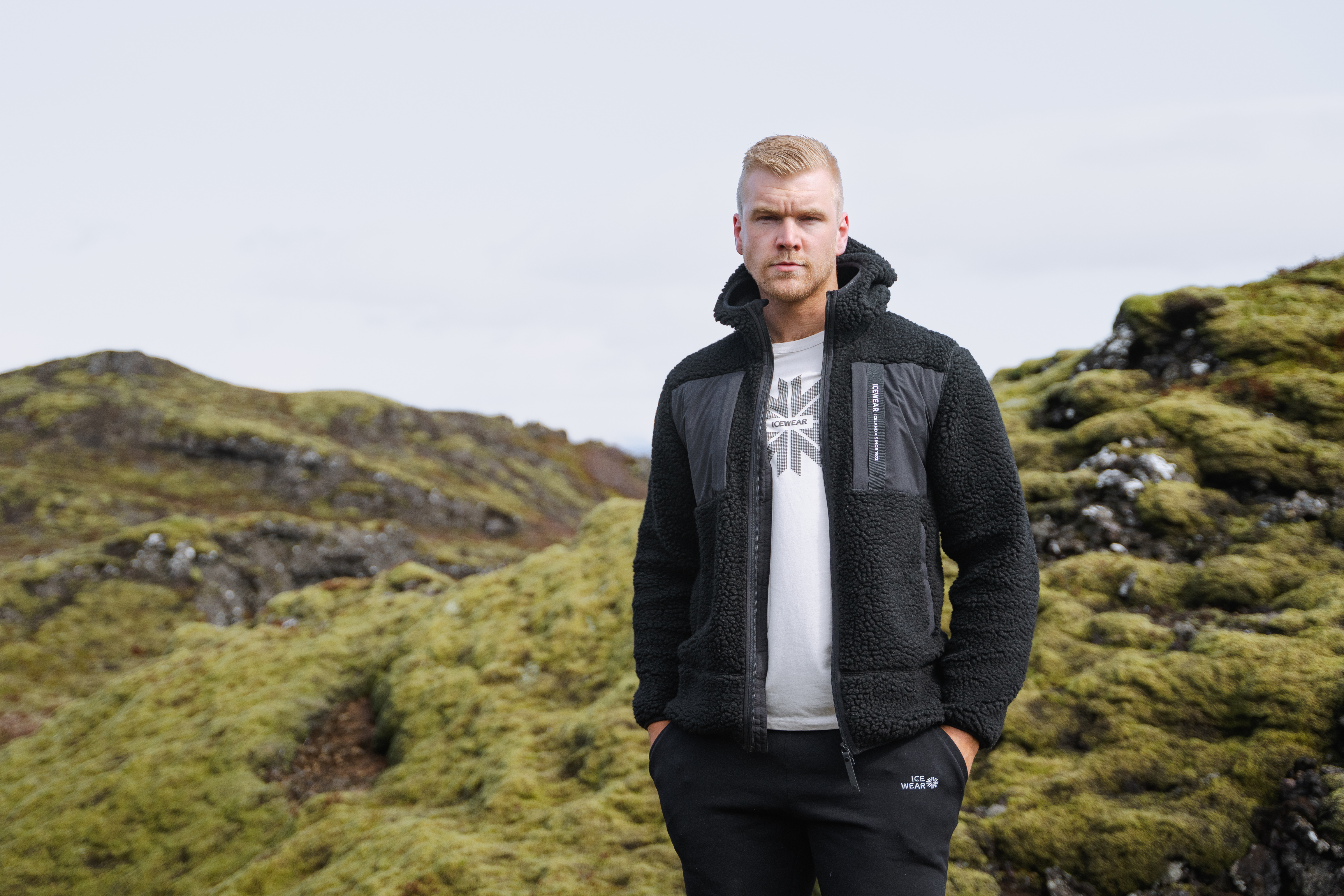 Hergilsey sherpa wool fleece jacket