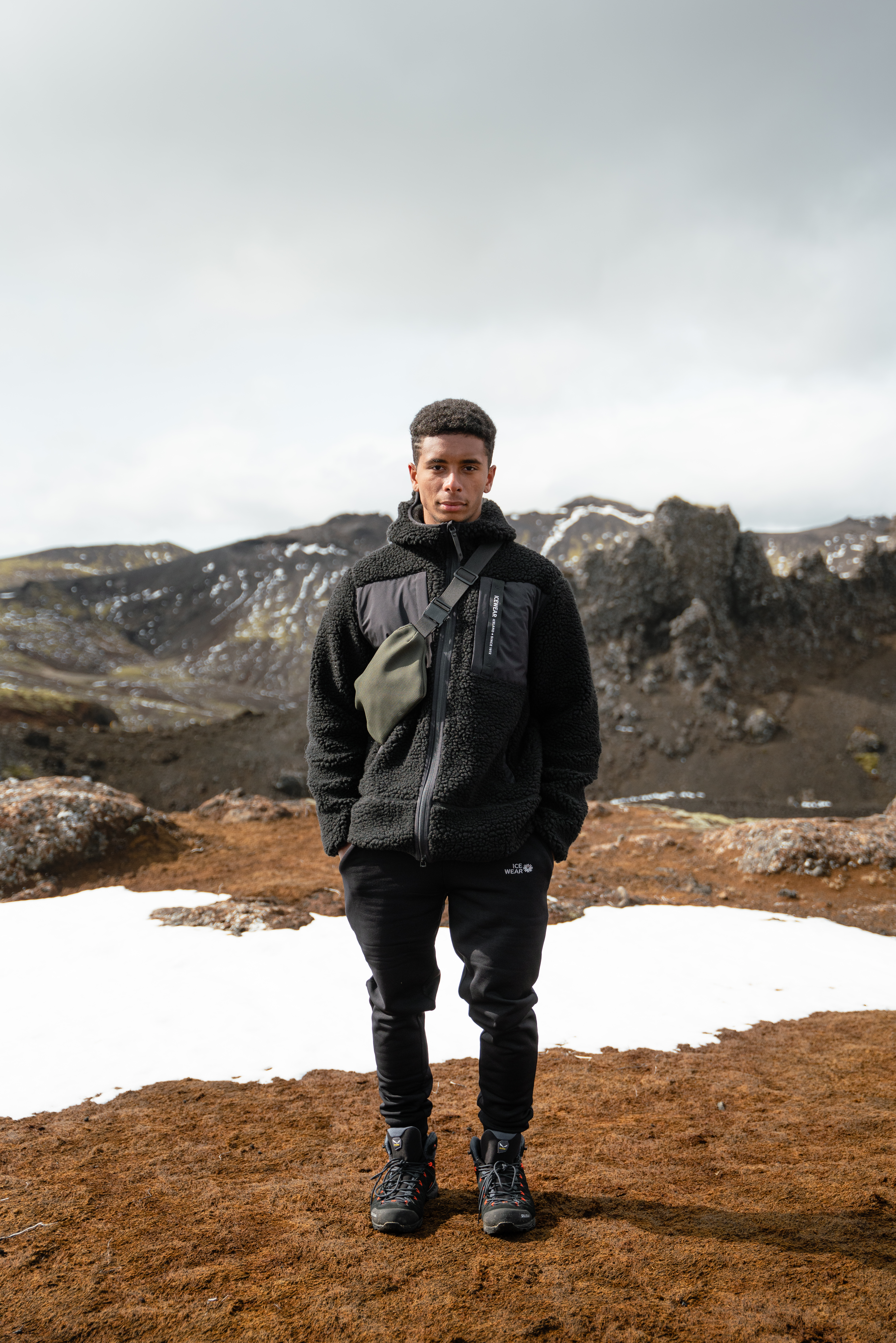 Hergilsey sherpa wool fleece jacket