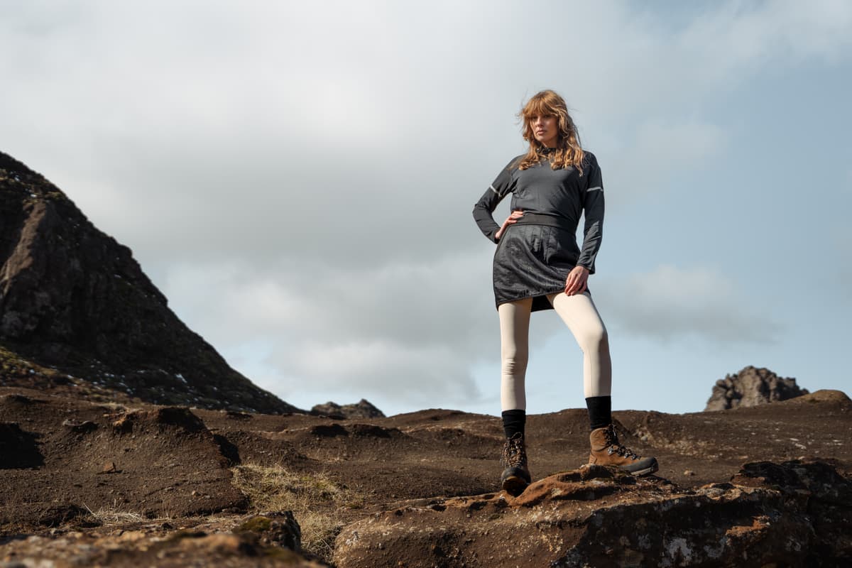 Woman up on a mountain