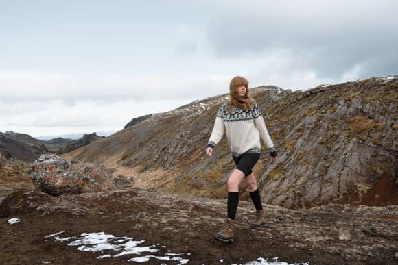 woman hiking in iceland