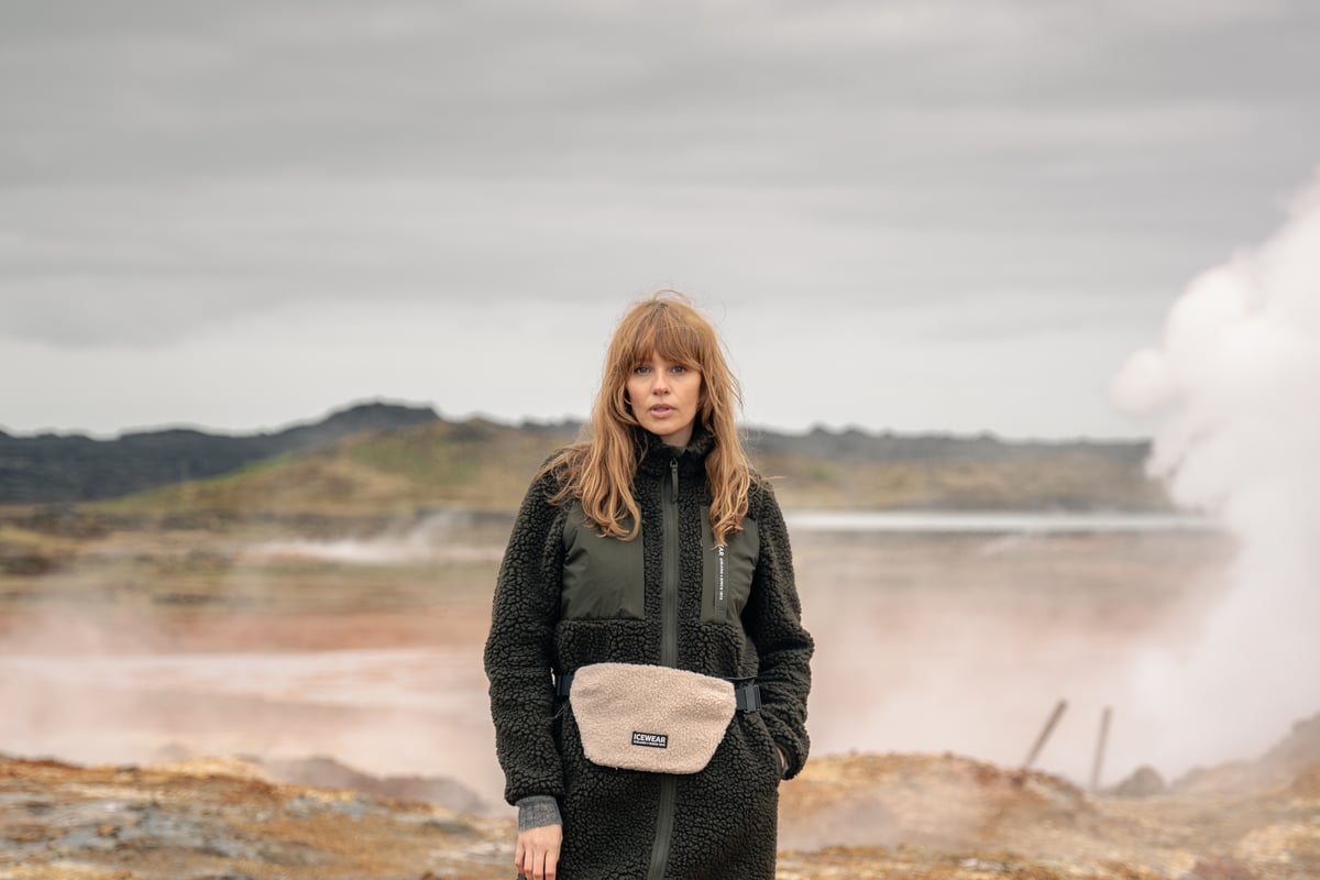 woman in hot spring nature in Iceland