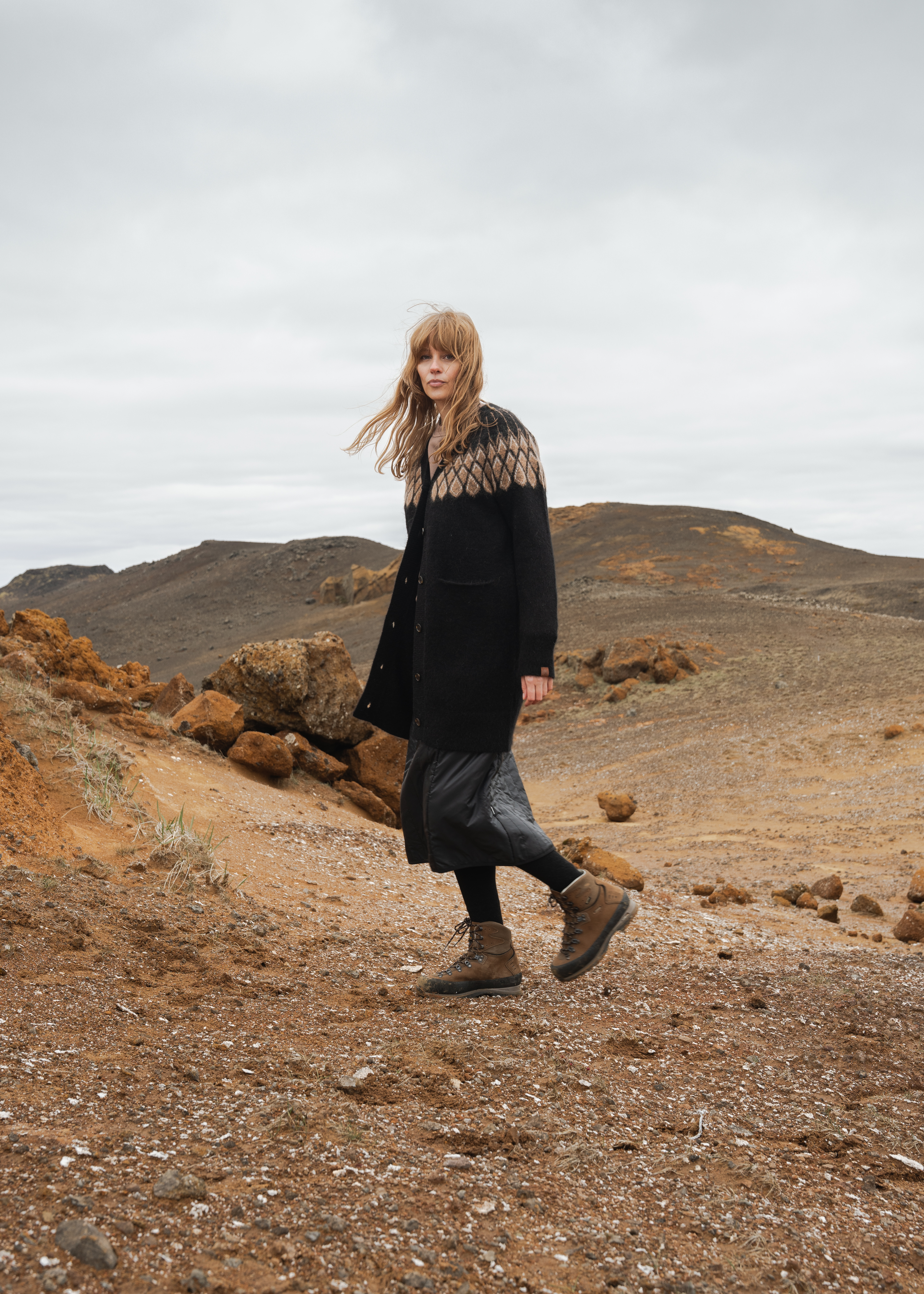 Ásbyrgi long wool mohair blend cardigan 