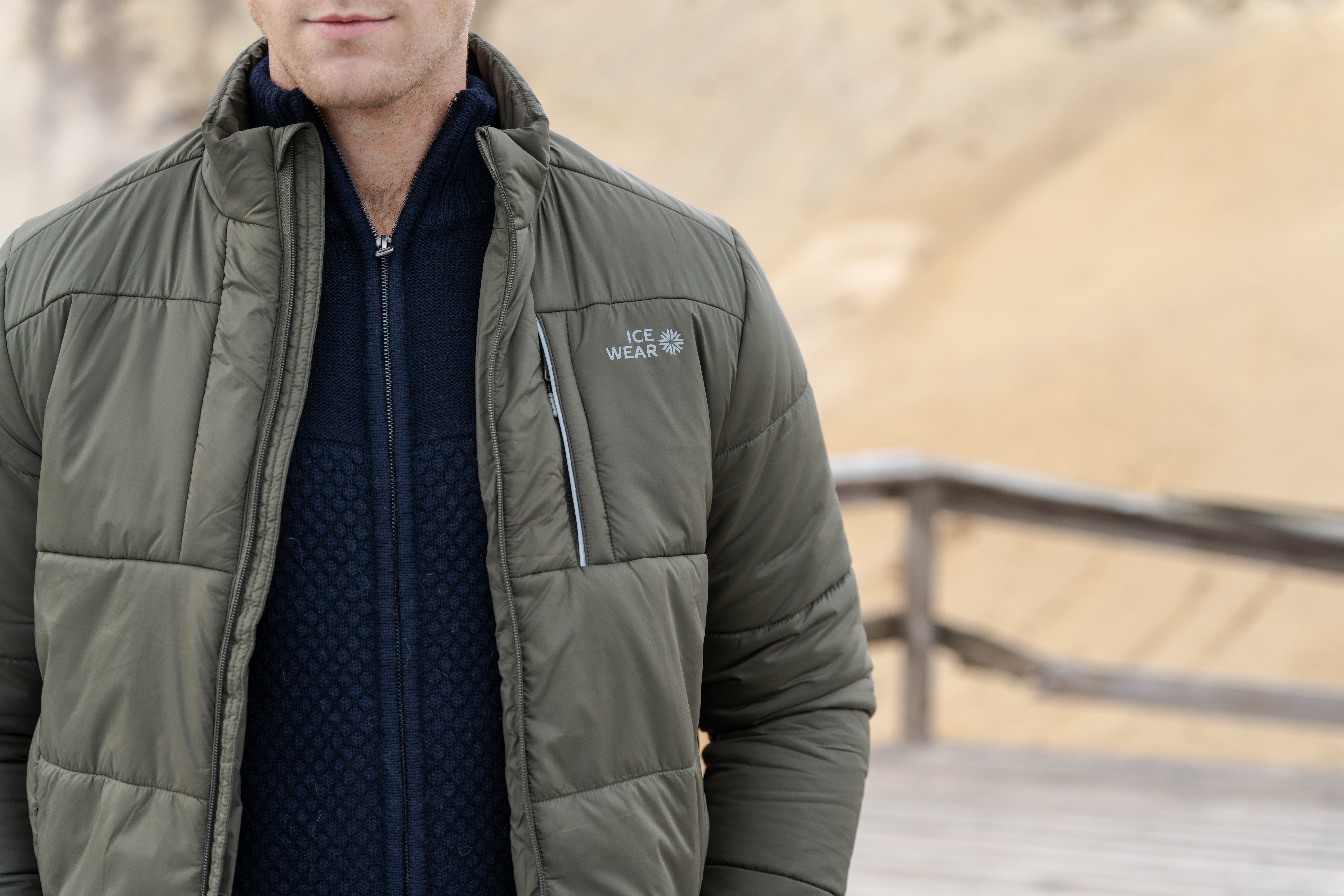 Meyvant Wollstrickjacke mit Reißverschluss 
