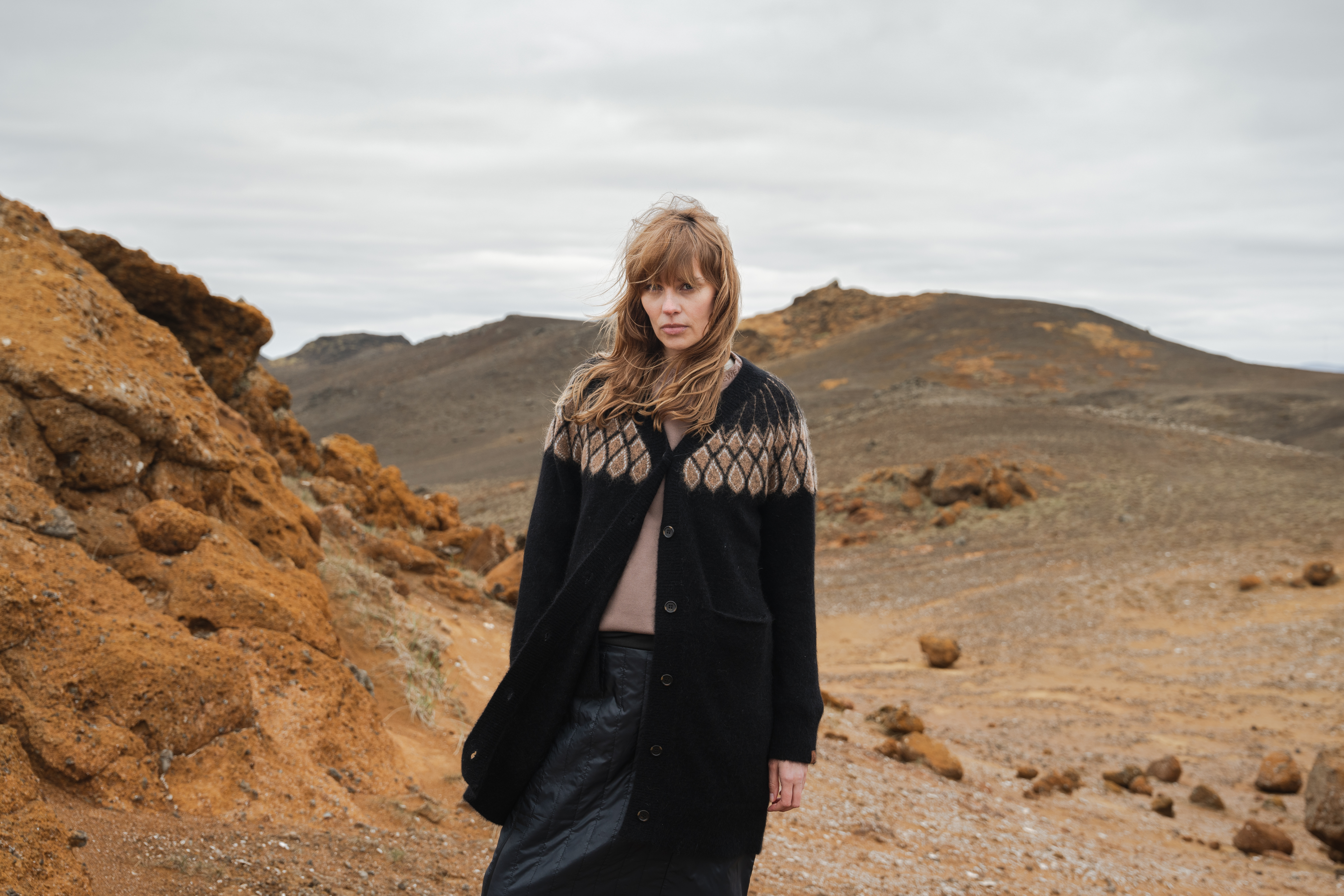 Ásbyrgi long wool mohair blend cardigan 