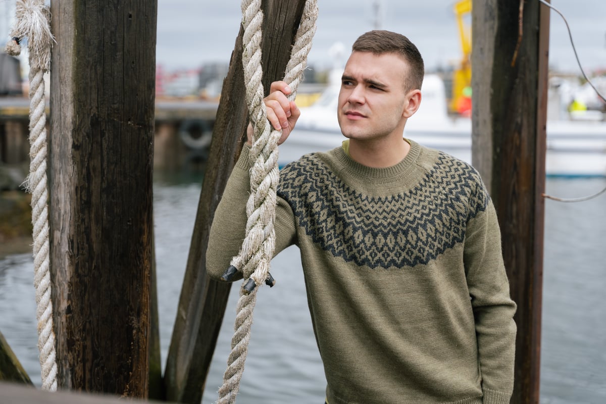 man on the harbor