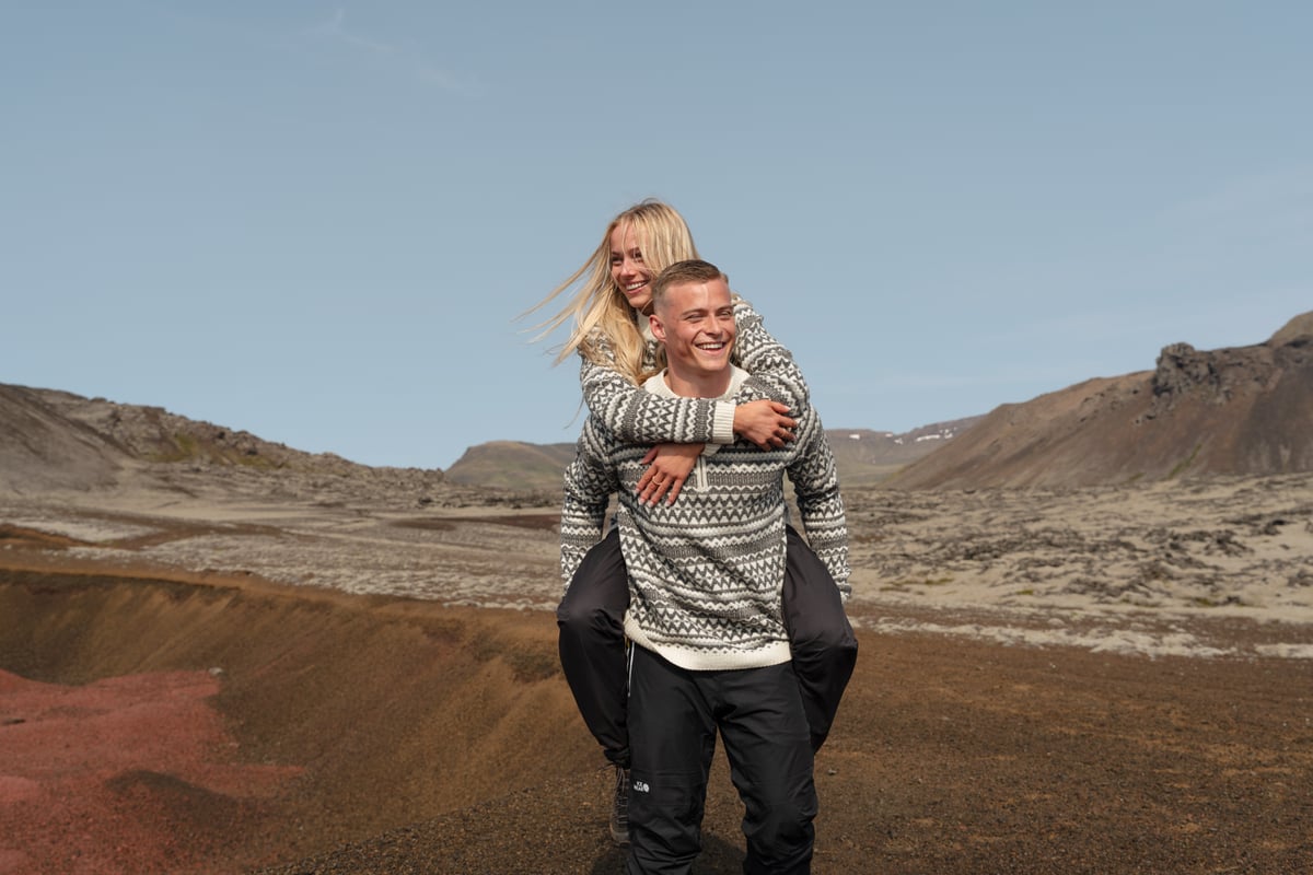 couple having fun in the high lands