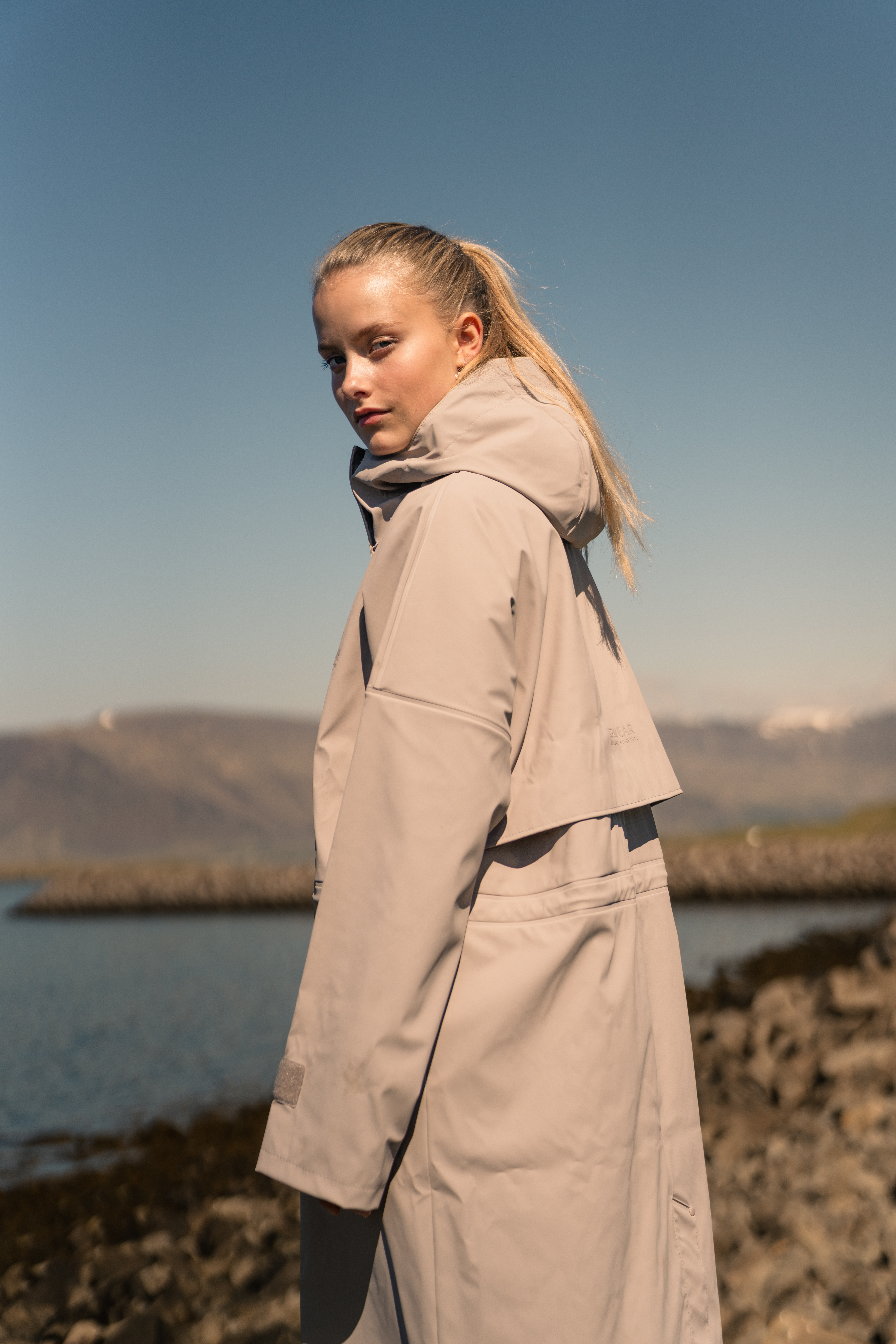Vatnsdalur Imperméable long avec chapeau