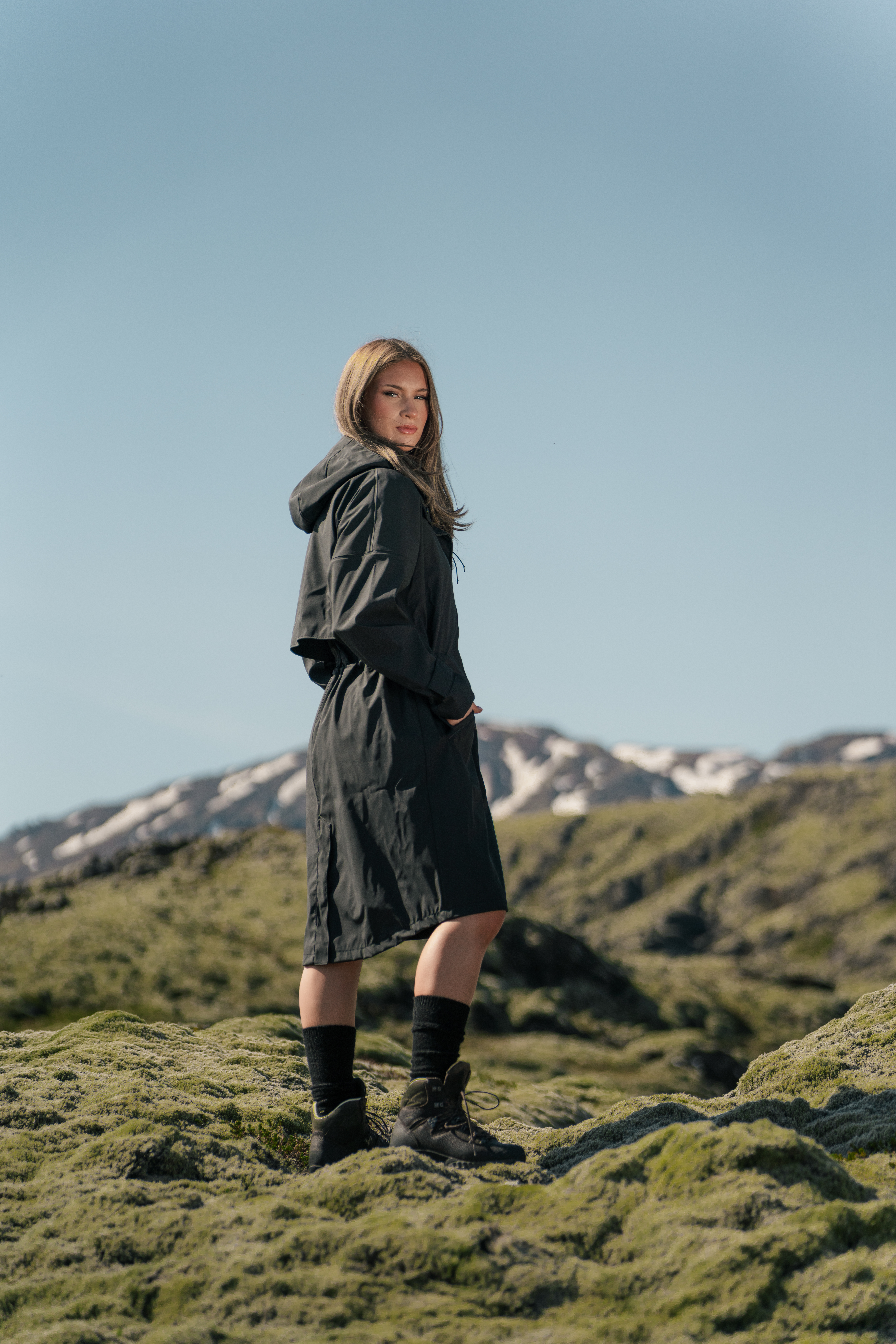 Vatnsdalur Imperméable long avec chapeau