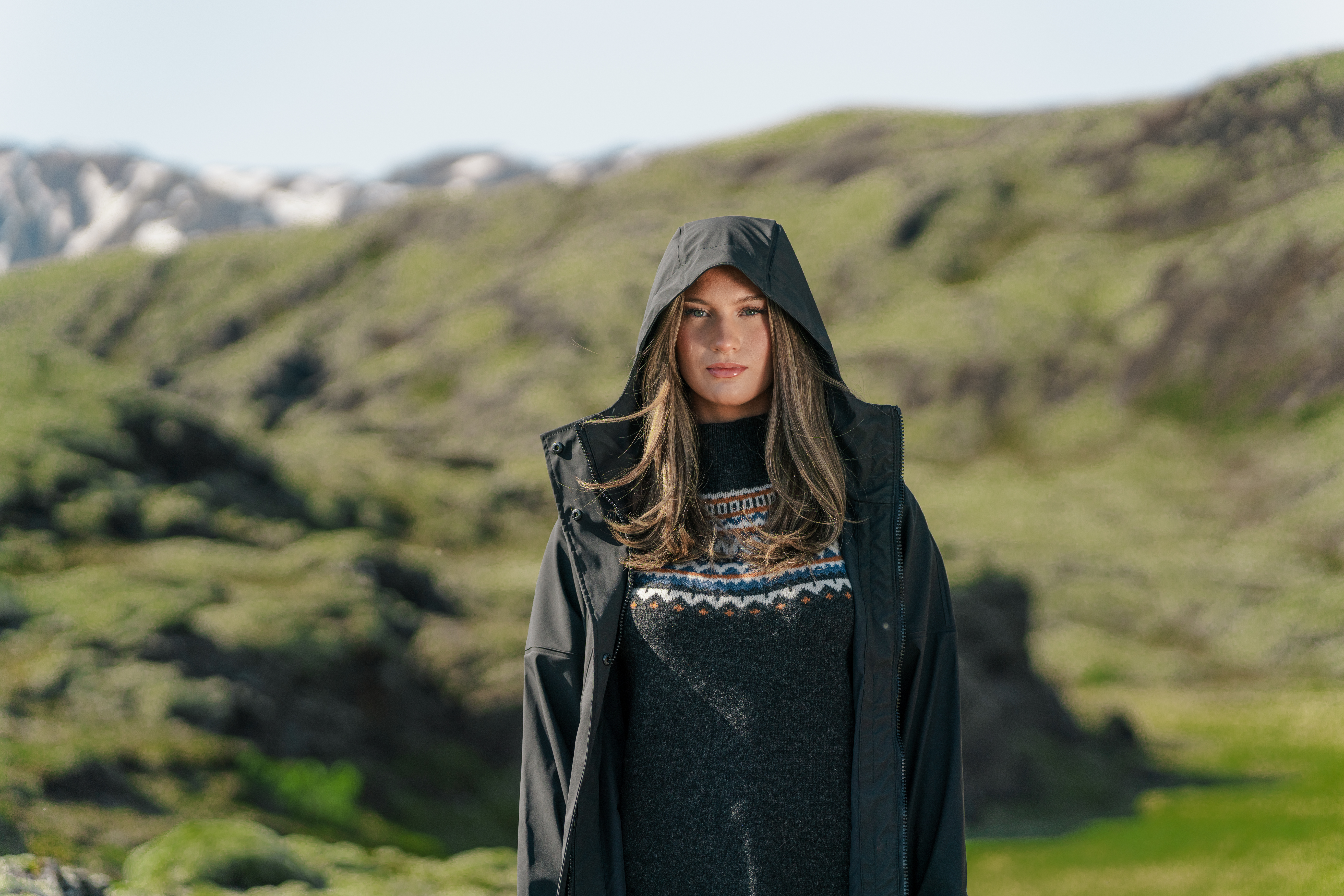 Vatnsdalur Imperméable long avec chapeau