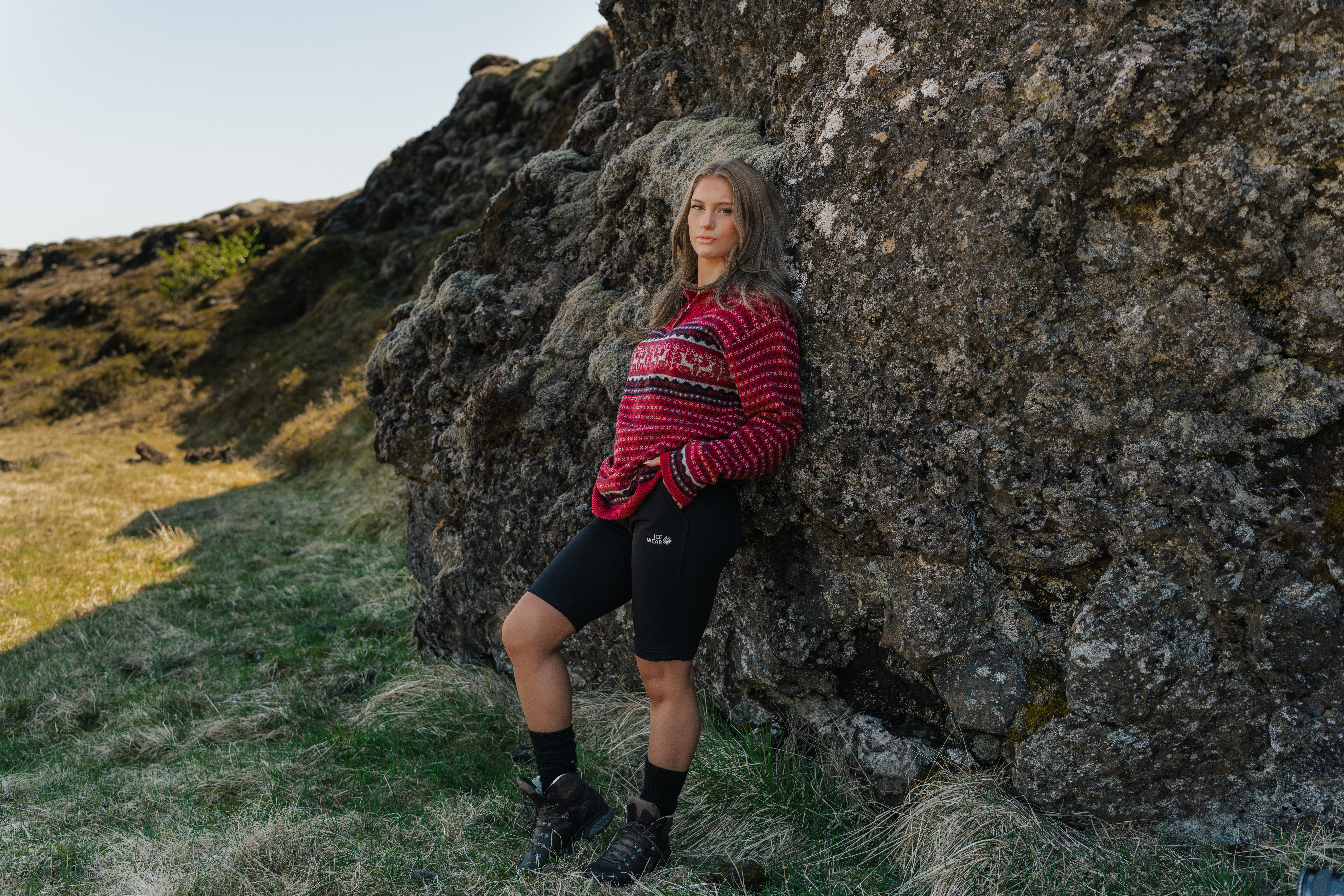 Hreindýrsholt Pull-over tricoté avec motifs rennes 