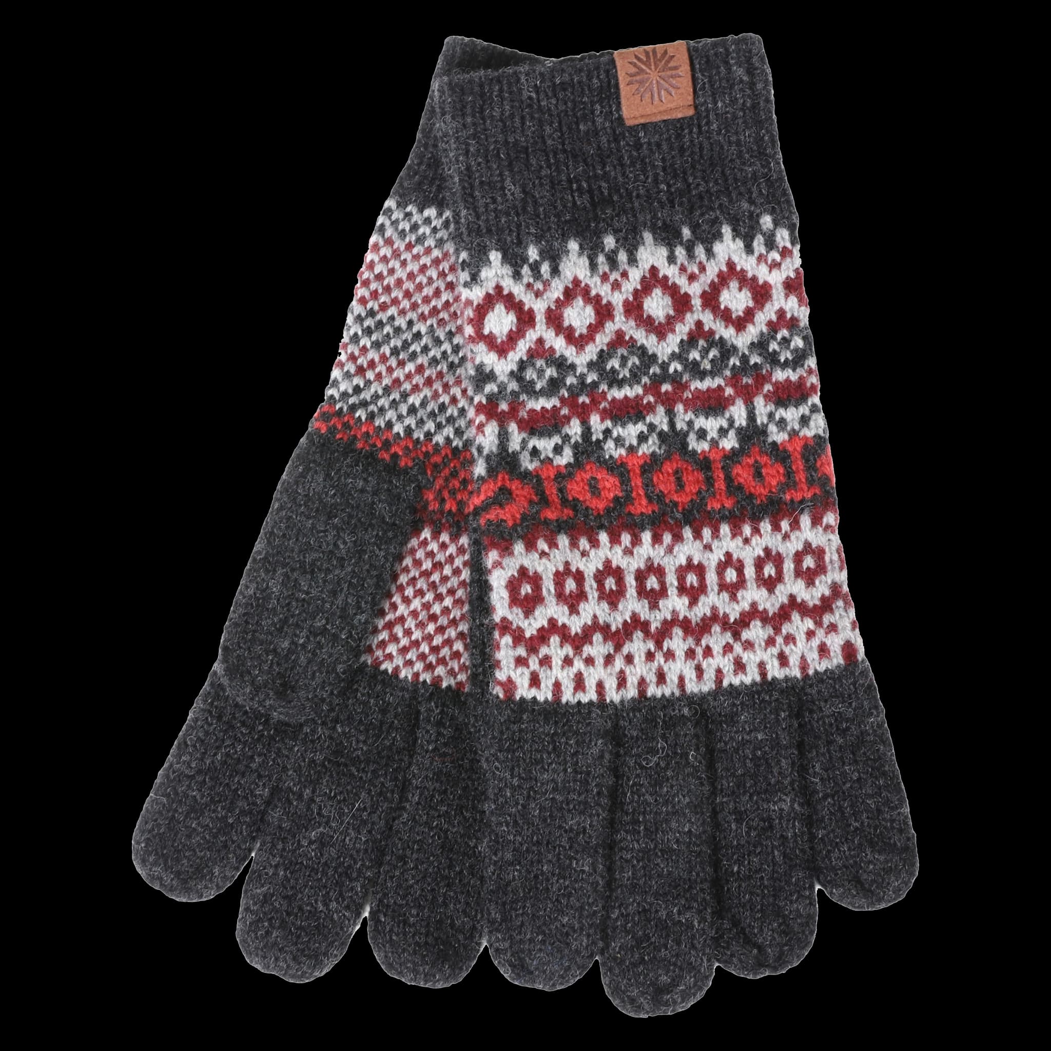 Fagradalsfjall knitted wool gloves with an Icelandic design
