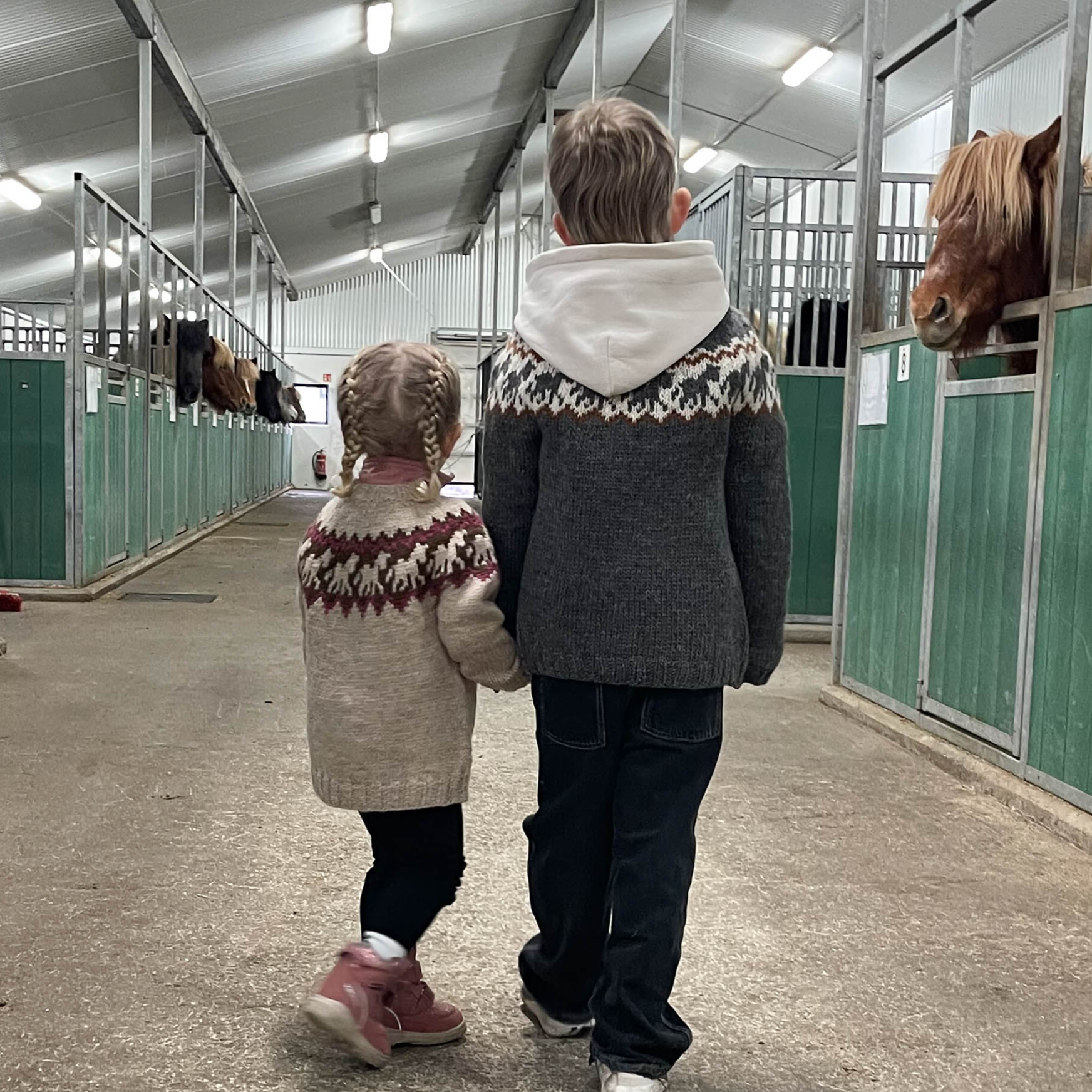 Ljómi kids horsesweater knitting pattern