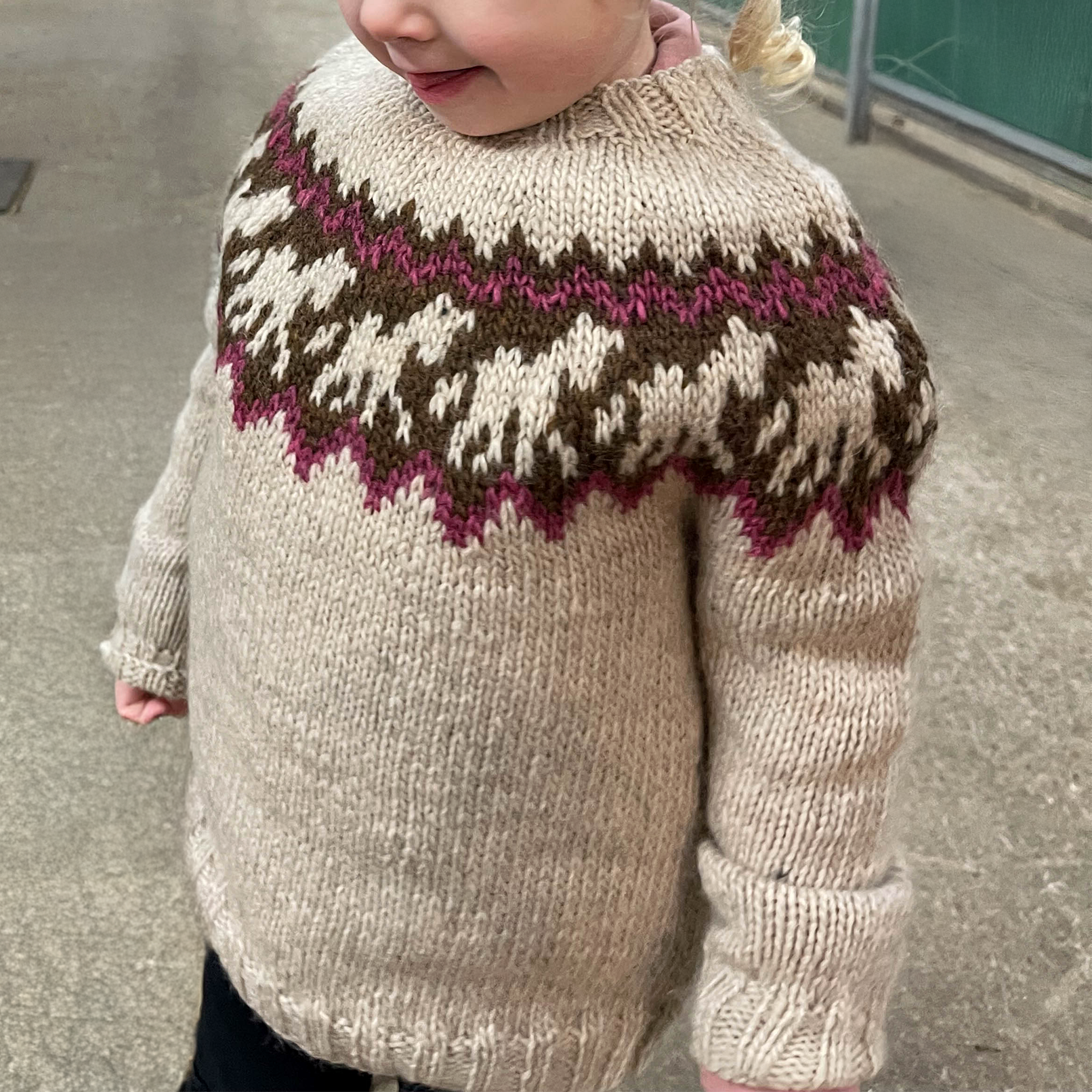 Ljómi kids horsesweater knitting pattern