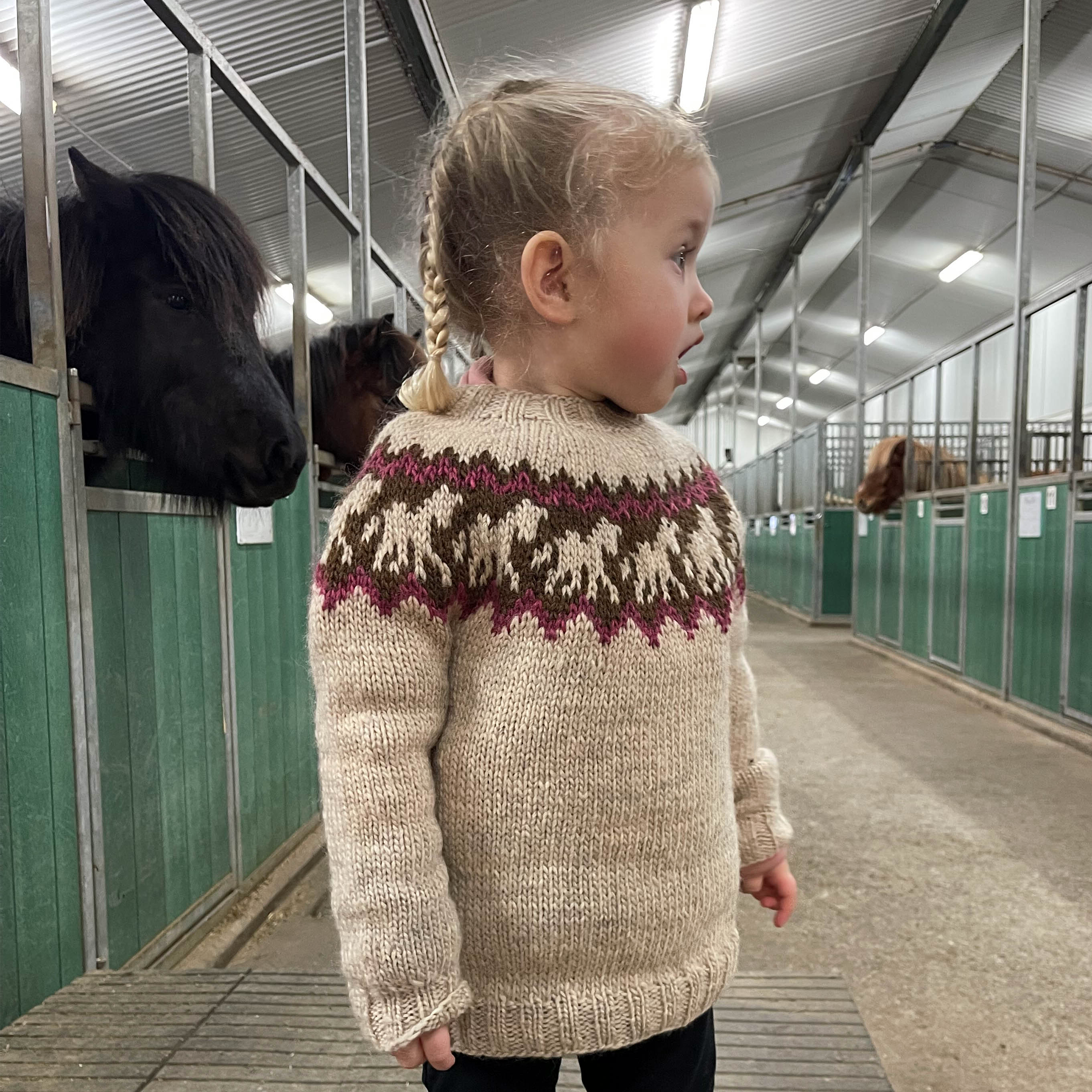 Ljómi kids horsesweater knitting pattern