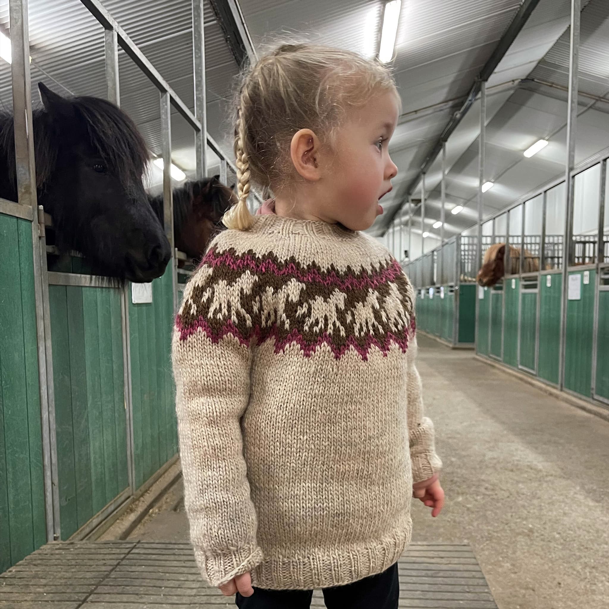 Ljómi kids horsesweater knitting pattern