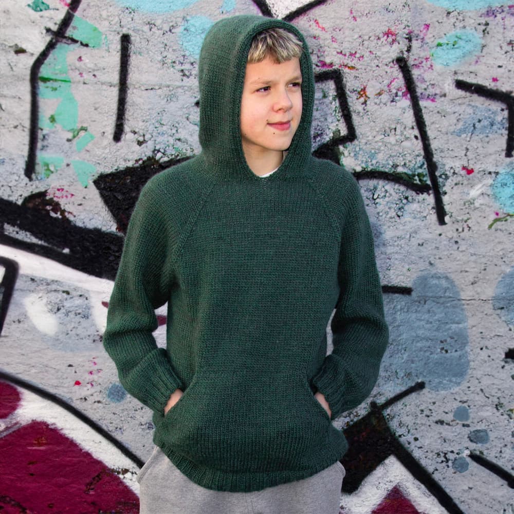 Vinsemd kids sweater with hood knitting pattern