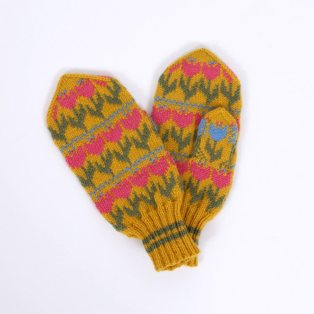 Túlípana mittens knitting pattern