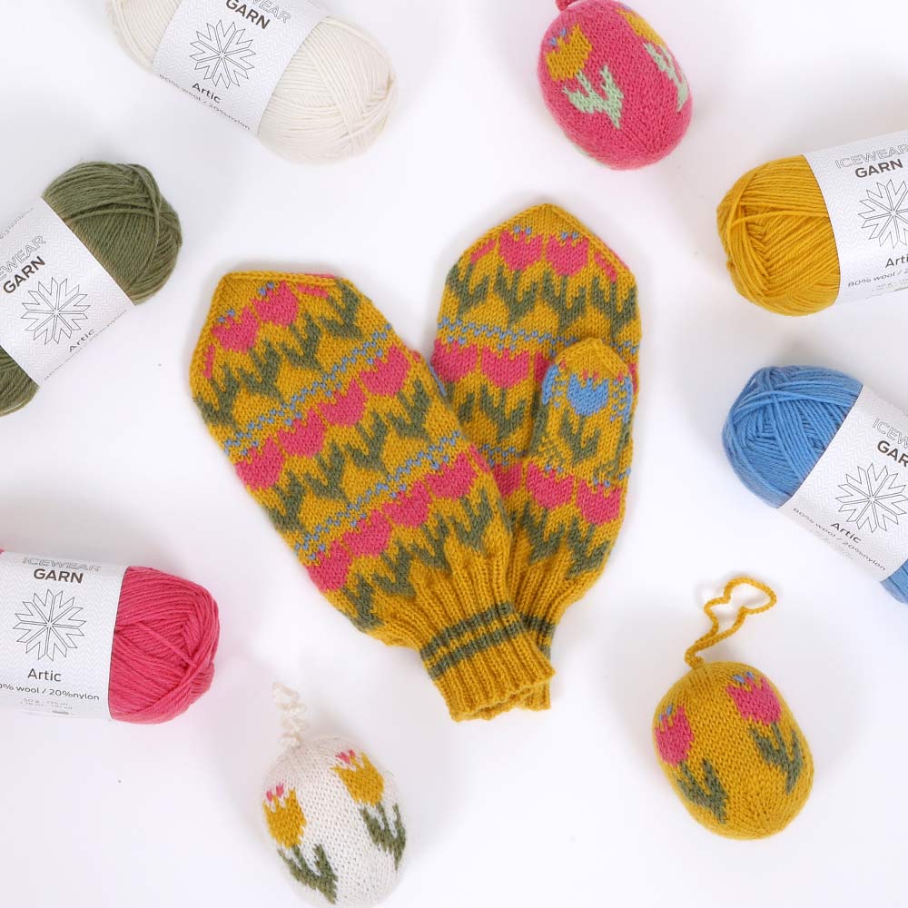 Túlípana mittens knitting pattern
