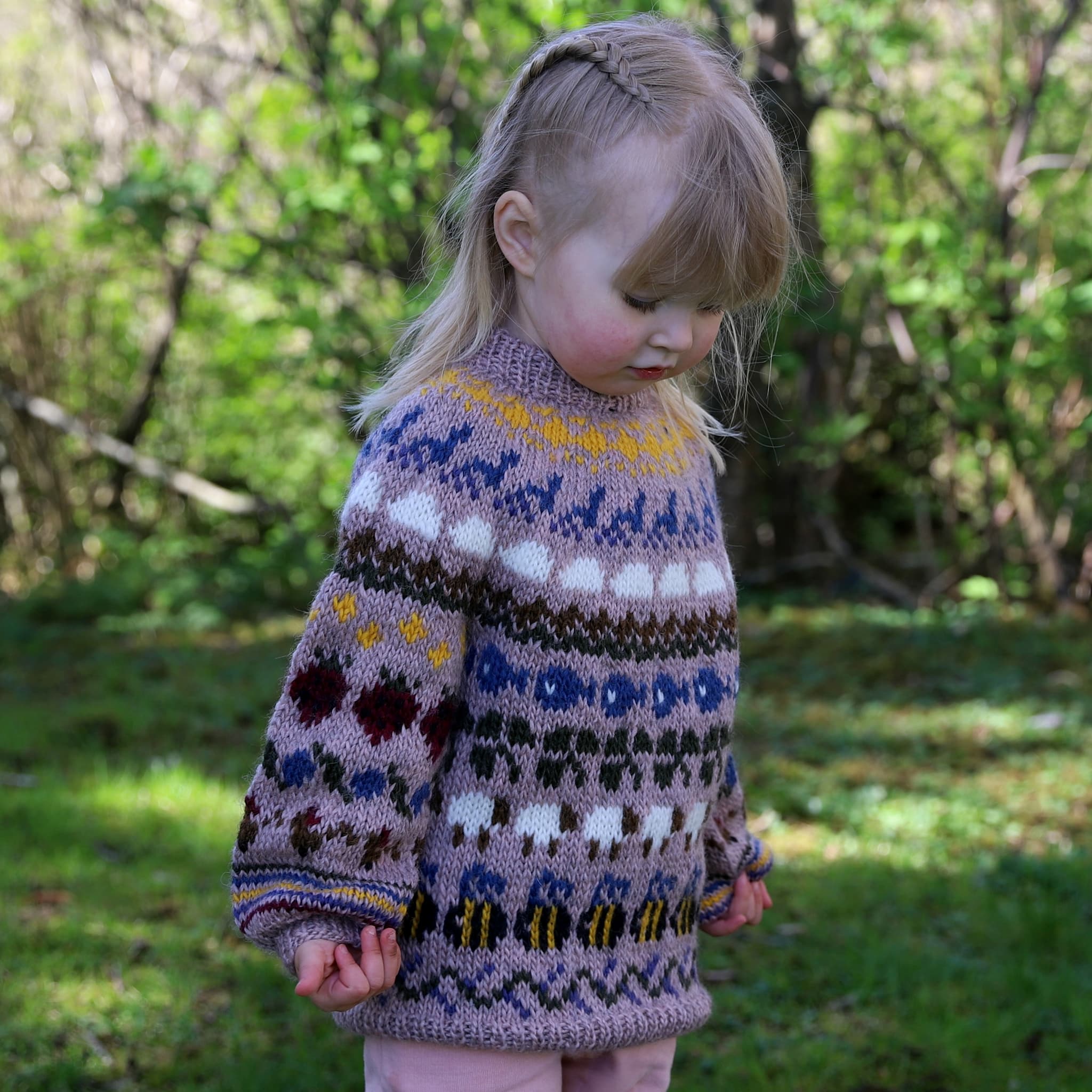 Náttúra kids' nature sweater knitting pattern