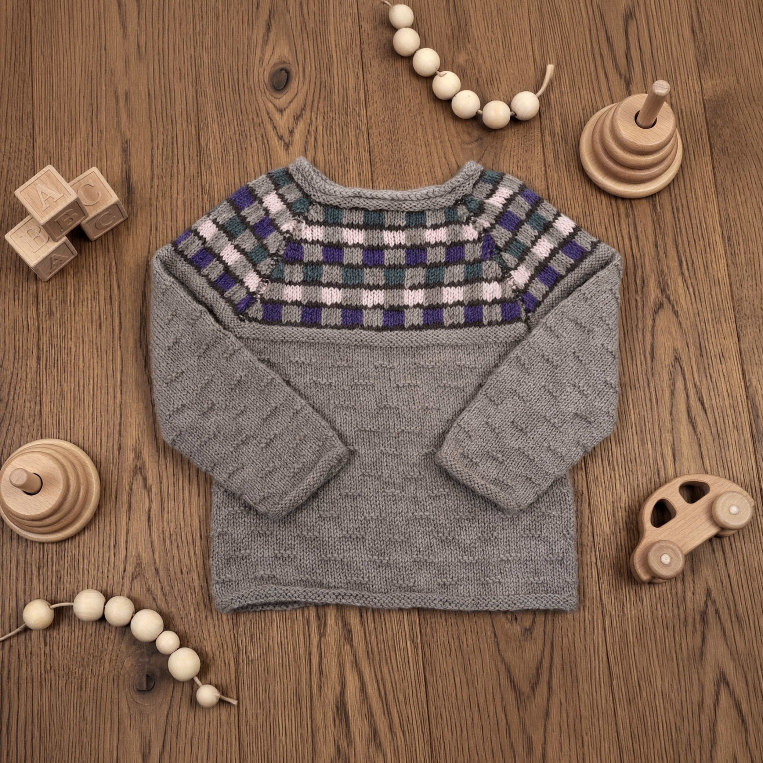 Gluggar kids' sweater knitting pattern