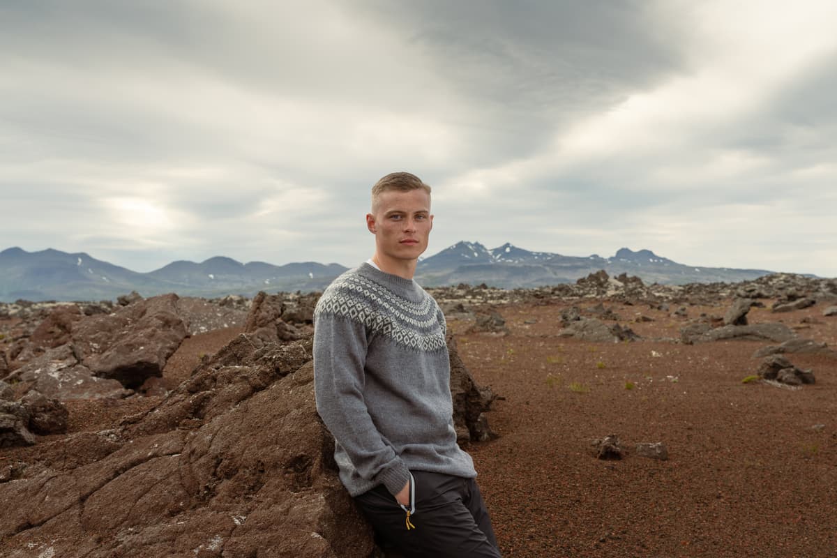 man in a rocky nature