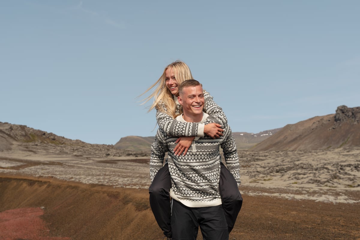 couple having fun in the high lands