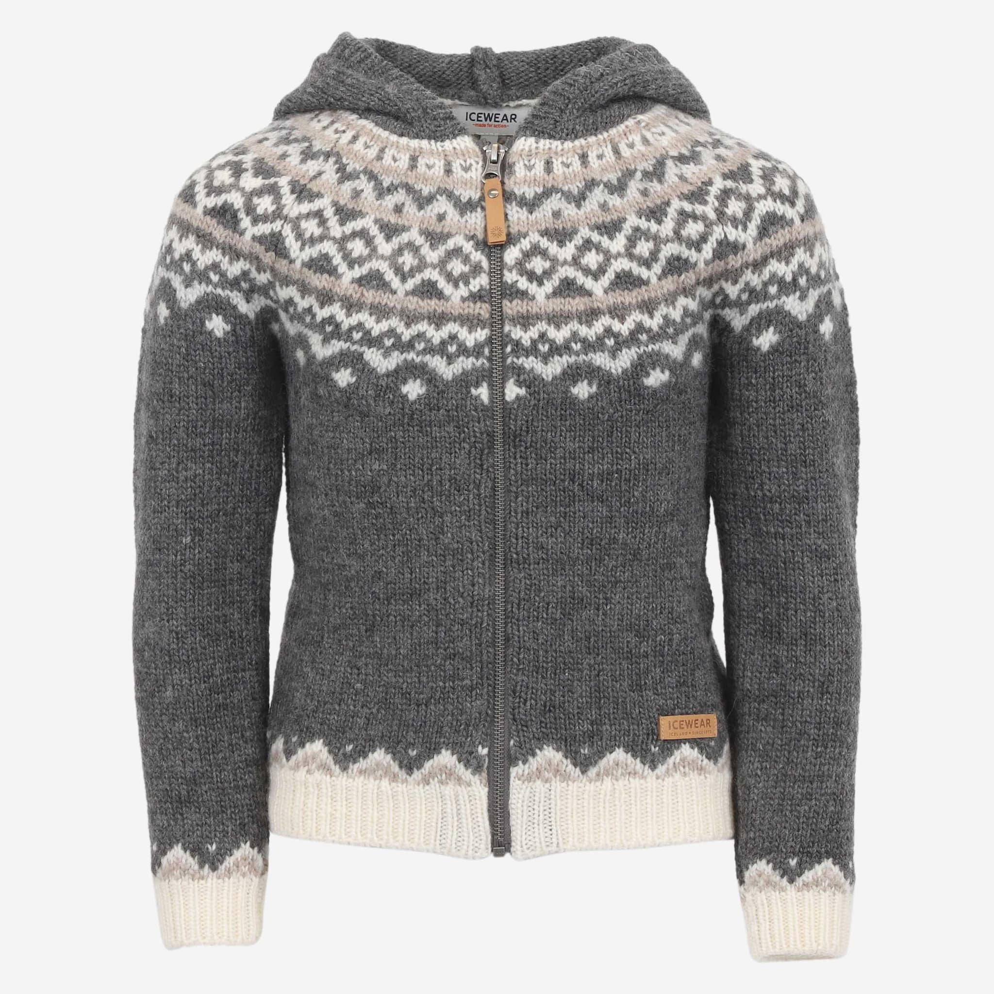 Skjaldbreiður kid´s wool sweater with hat